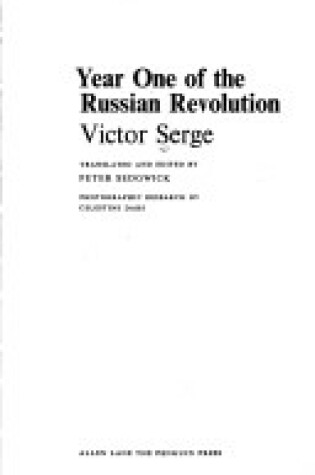 Cover of Year One of the Russian Revolution