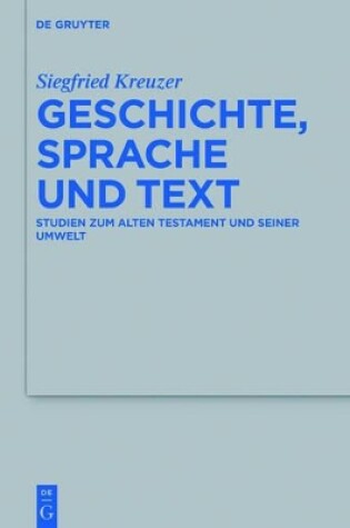 Cover of Geschichte, Sprache Und Text