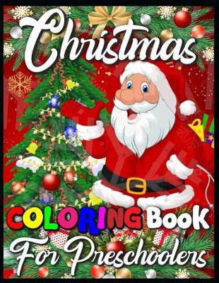 Book cover for christmas coloring book for preschoolers
