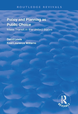 Book cover for Policy and Planning as Public Choice