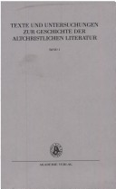 Cover of Texte Und Untersuchungen Zur Geschichte Der Altchristlichen Literatur