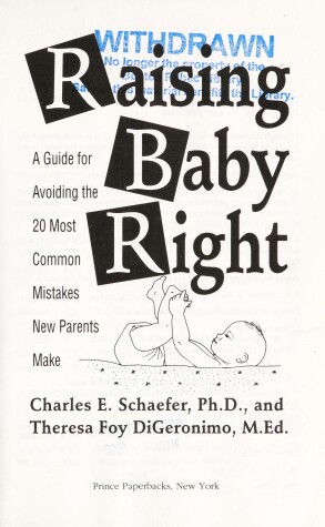 Book cover for Raising Baby Right: A Guide to the 20 Most Common Mistakes New Parents Make