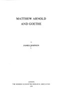 Book cover for Matthew Arnold and Goethe