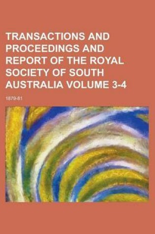 Cover of Transactions and Proceedings and Report of the Royal Society of South Australia (V.11 (1887-1888))