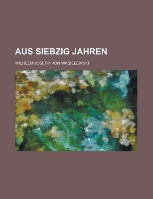 Book cover for Aus Siebzig Jahren