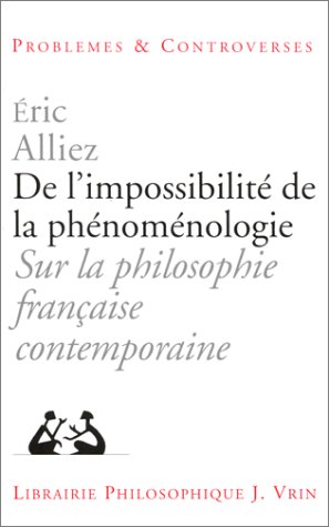 Cover of de l'Impossibilite de la Phenomenologie
