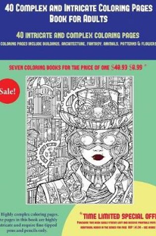 Cover of 40 Complex and Intricate Coloring Pages Book for Adults