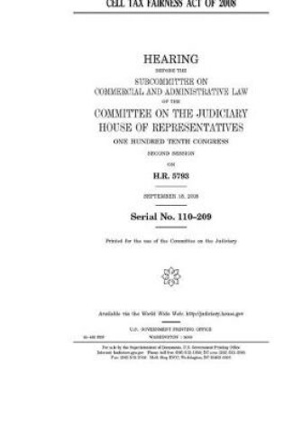 Cover of Cell Tax Fairness Act of 2008