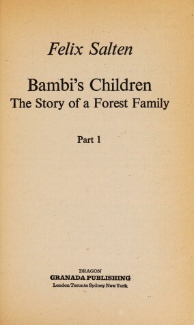 Book cover for Bambi's Children