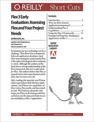 Book cover for Flex 3 Early Evaluation: Assessing Flex and Your Project Needs