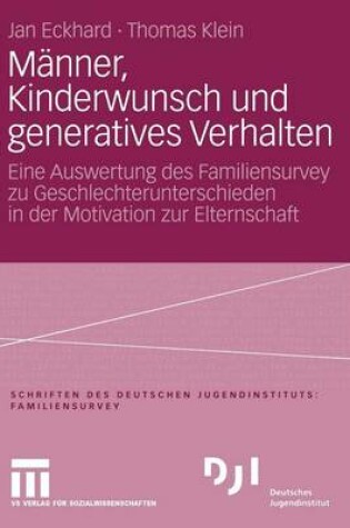 Cover of Manner, Kinderwunsch Und Generatives Verhalten