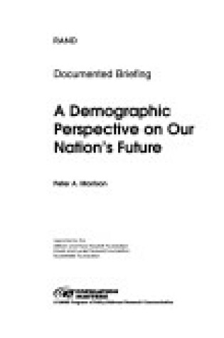 Cover of A Demographic Perspective on Our Nation's Future