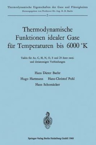 Cover of Thermodynamische Funktionen idealer Gase für Temperaturen bis 6000 °K