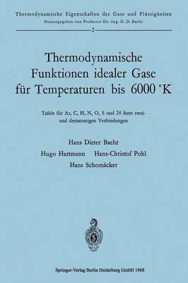 Book cover for Thermodynamische Funktionen idealer Gase für Temperaturen bis 6000 °K