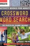 Book cover for Crossword and Wordsearch activity books for adults