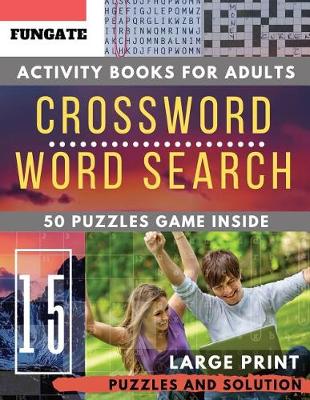 Book cover for Crossword and Wordsearch activity books for adults