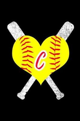 Cover of C Monogram Initial Softball Journal