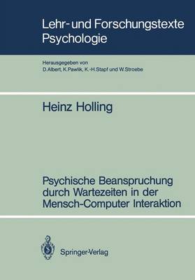 Book cover for Psychische Beanspruchung durch Wartezeiten in der Mensch-Computer Interaktion