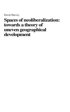 Cover of Spaces of Neoliberalization