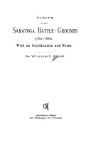 Book cover for Visits to the Saratoga Battlegrounds, 1780-1880