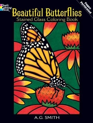 Book cover for Beautiful Butterflies Stained Glass Coloring Book