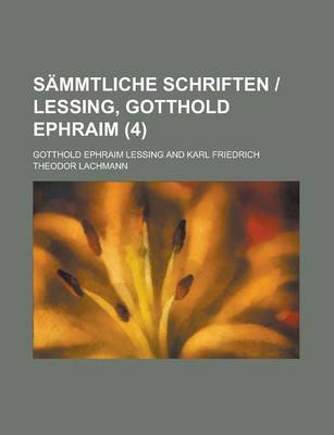 Book cover for Sammtliche Schriften Lessing, Gotthold Ephraim (4)