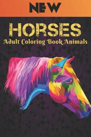 Cover of Adult Coloring Book Animals Horses