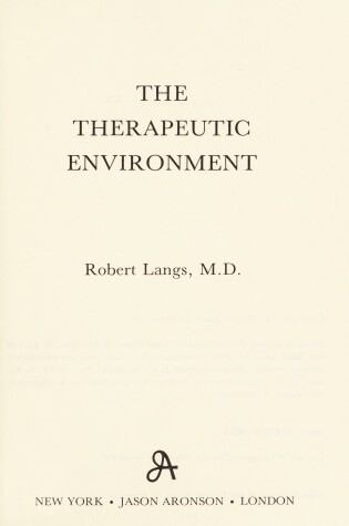 Cover of Therapeutic Environment