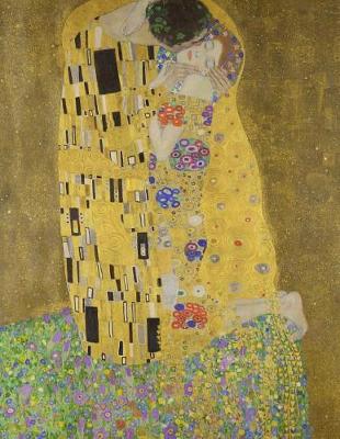 Book cover for The Kiss, Gustav Klimt. Blank Journal