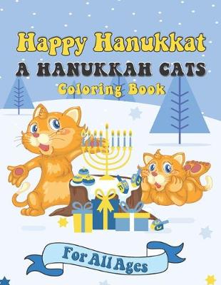 Book cover for Happy Hanukkat A Hanukkah Cats Coloring Book