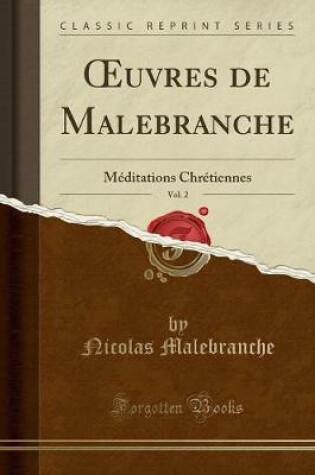 Cover of Oeuvres de Malebranche, Vol. 2