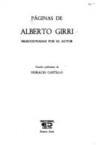 Cover of Paginas de Alberto Girri