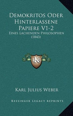 Book cover for Demokritos Oder Hinterlassene Papiere V1-2