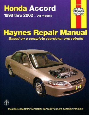 Book cover for Honda Accord (1998-2002) Haynes Repair Manual (USA)