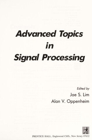 Cover of Advanced Topics in Signal Processing