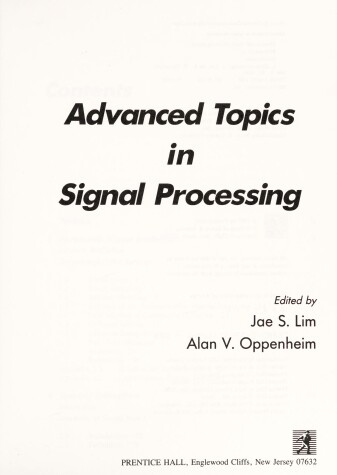 Book cover for Advanced Topics in Signal Processing