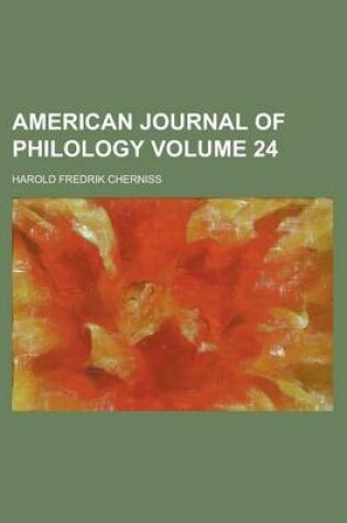 Cover of American Journal of Philology Volume 24