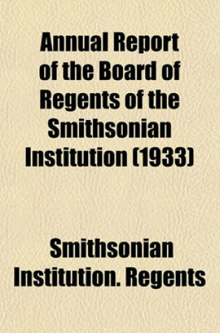 Cover of Annual Report of the Board of Regents of the Smithsonian Institution (1933)