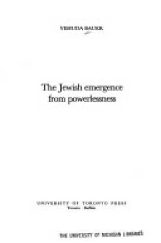 Cover of The Jewish Emergence from Powerlessness