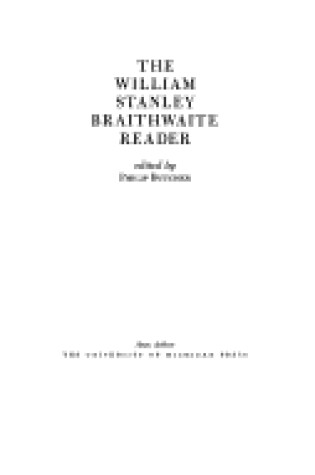 Cover of The William Stanley Braithwaite Reader