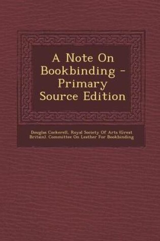 Cover of A Note on Bookbinding