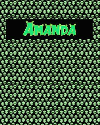 Book cover for 120 Page Handwriting Practice Book with Green Alien Cover Amanda