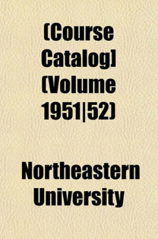 Cover of [Course Catalog] Volume 1951/52