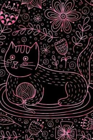 Cover of Bullet Journal Notebook Cute Cat in Flowers Pattern 9