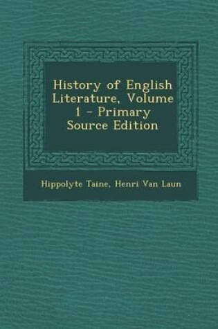 Cover of History of English Literature, Volume 1