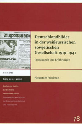 Cover of Deutschlandbilder in Der Weissrussischen Sowjetischen Gesellschaft 1919-1941