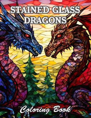 Book cover for Stained Glass Dragons Coloring Book