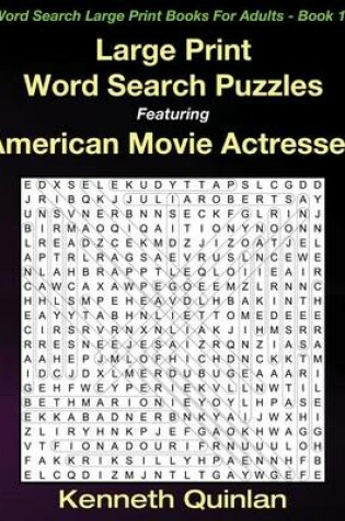 Cover of Large Print Word Search Puzzles Featuring American Movie Actresses