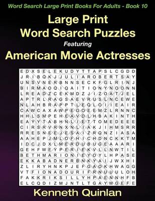 Book cover for Large Print Word Search Puzzles Featuring American Movie Actresses