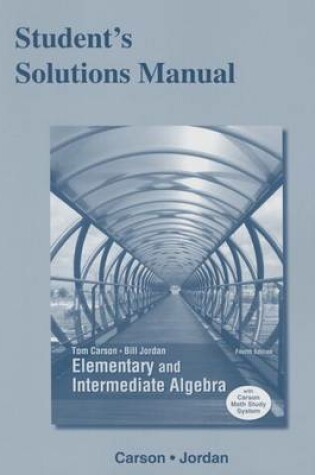 Cover of Student's Solutions Manual for Elementary and Intermediate Algebra